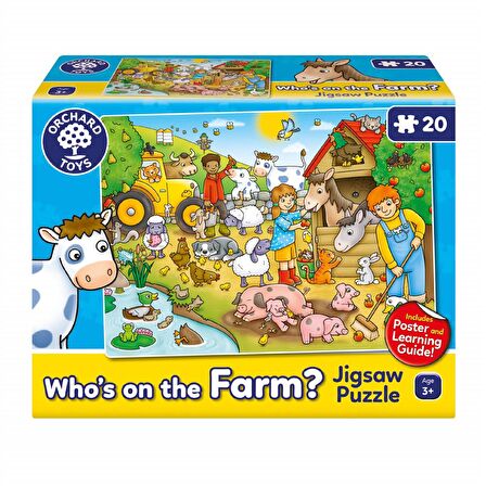 Orchard Who's on The Farm 3 - 6 Yaş Büyük Boy Puzzle 20 Parça