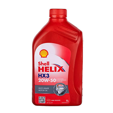 Shell 20W/50 Hx 3 1Lt  (Dizel & Benzinli)