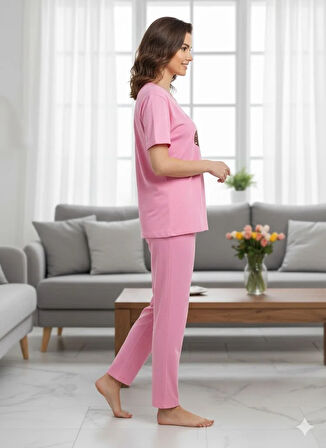 KADIN KISA KOL PİJAMA TAKIM