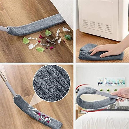 caselka® Teleskopik 3'lü Mop Toz Alma Püskülü Çok Fonksiyonlu Temizlik Seti