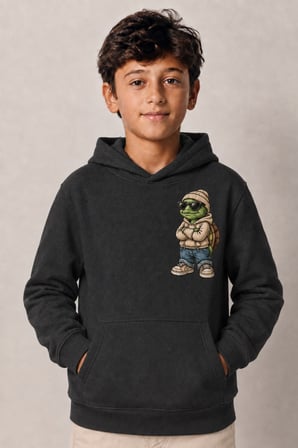 Erkek Çocuk Kapüşonlu Baskılı Sweatshirt – Kanguru Cepli Günlük Hoodie
