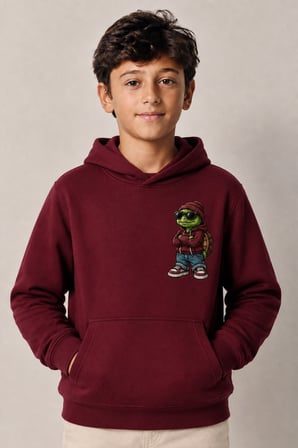 Erkek Çocuk Kapüşonlu Baskılı Sweatshirt – Kanguru Cepli Günlük Hoodie