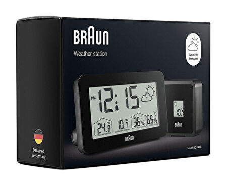 Braun BC13BP Siyah Dijital Hava Durumu Alarmlı Masa Saati