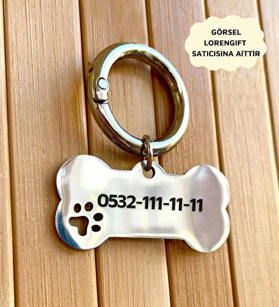 İsme Özel Çelik Kedi Köpek İsimlik Künyesi Gümüş
