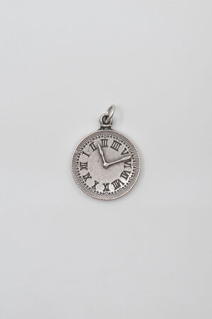 Antika Saat Anahtarlık - Antik Gümüş Kaplama - Kadın Erkek