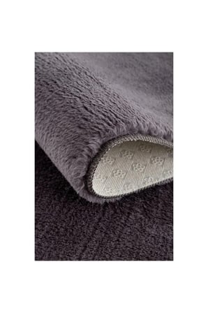 Halı Siyah Yıkanabilir Kaymaz Taban Peluş