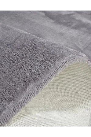 Halı Açık Gri Gri Yıkanabilir Kaymaz Taban Peluş