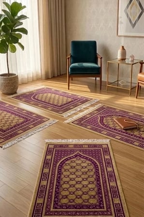 10 Adet Kadife Seccade Eflatun (70cmx110cm 400gr) Hac Ve Umre Hediyesi