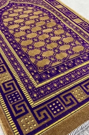 10 Adet Kadife Seccade Eflatun (70cmx110cm 400gr) Hac Ve Umre Hediyesi