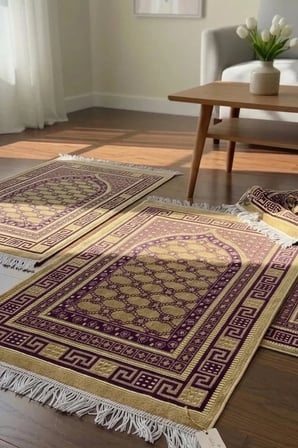 5 Adet Kadife Seccade Eflatun (70cmx110cm 400gr) Hac Ve Umre Hediyesi