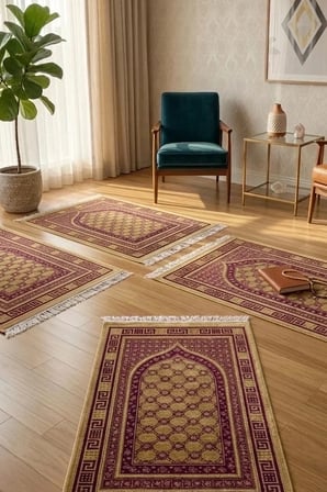 5 Adet Kadife Seccade Eflatun (70cmx110cm 400gr) Hac Ve Umre Hediyesi