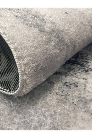 Yolluk Gri Çizgi Desen Kaymaz Taban Peluş