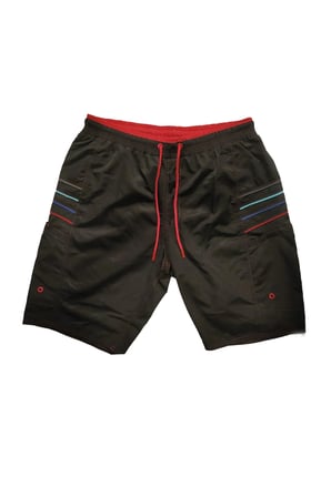Erkek Deniz Şortu 2 Adet Fermuar Cepli Pamuklu Su Yitici Astarlı Siyah K-195