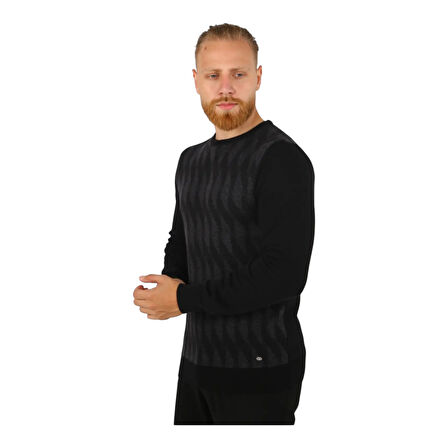 Bisiklet Yaka Desenli Erkek Triko