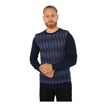 Bisiklet Yaka Desenli Erkek Triko