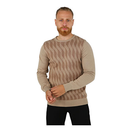 Bisiklet Yaka Desenli Erkek Triko