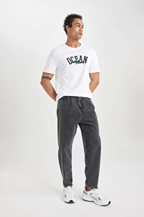 DeFacto Regular Fit Bisiklet Yaka Baskılı Kısa Kollu Tişört B8935AX24SMWT34