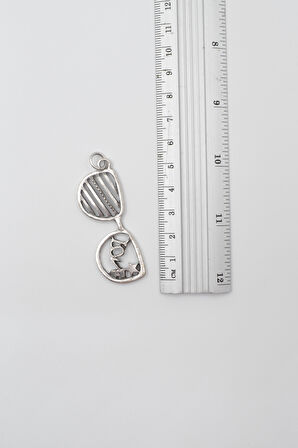 Gözlük ve Love Örme Zincir Kolye - Antik Gümüş Kaplama - Kadın Erkek - 60 cm