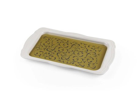 MELAMİN TEPSİLİ 6'LI KAHVALTILIK CAM KASE İÇİN ÖZEL SİLİKON KAPAKLI  39 X 23 CM YÜKS:8 CM-14 pç.