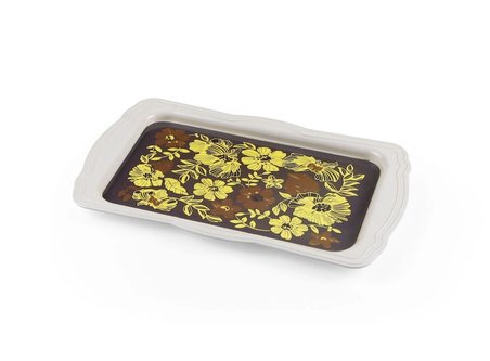 MELAMİN TEPSİLİ 6'LI KAHVALTILIK CAM KASE İÇİN ÖZEL SİLİKON KAPAKLI  39 X 23 CM YÜKS:8 CM-14 pç.
