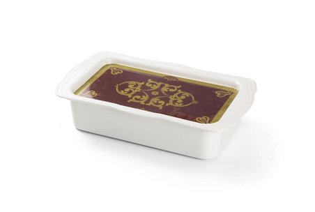 MELAMİN TEPSİLİ 6'LI KAHVALTILIK CAM KASE İÇİN ÖZEL SİLİKON KAPAKLI  39 X 23 CM YÜKS:8 CM-14 pç.