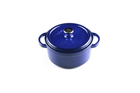 LOTUS Döküm    20 cm Yuvarlak Derin Tencere  Degrade Kobalt Lacivert