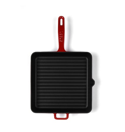 LOTUS Döküm    30 cm Kare Izgara Tava  Degrade Bordo