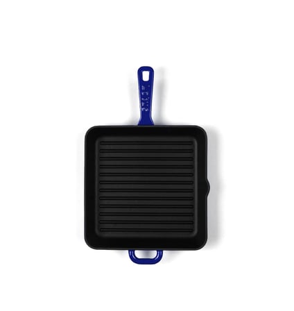 LOTUS Döküm    25 cm Kare Izgara Tava  Degrade Kobalt Lacivert