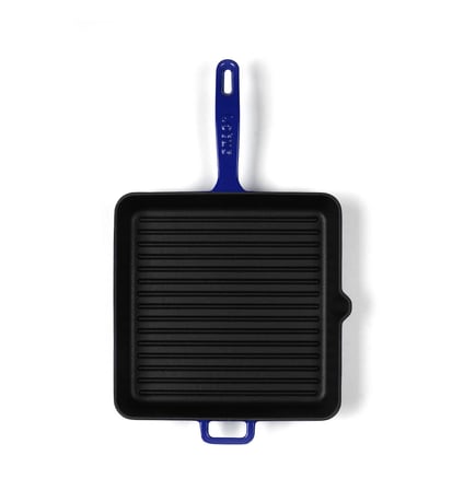 LOTUS Döküm    30 cm Kare Izgara Tava  Degrade Kobalt Lacivert
