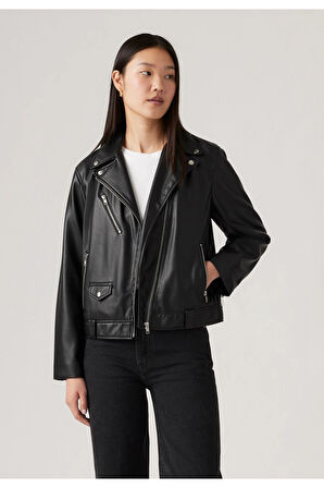 Levi's Kadın Fonksiyonel Kendal Moto Biker Deri Ceket - A9373-0000
