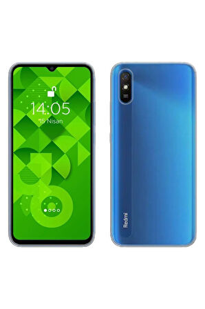 Xiaomi Redmi 9a Silikon Kılıf + Ekran Koruyucu 9h Temperli Kırılmaz Cam Sert Şeffaf - Extra İnce