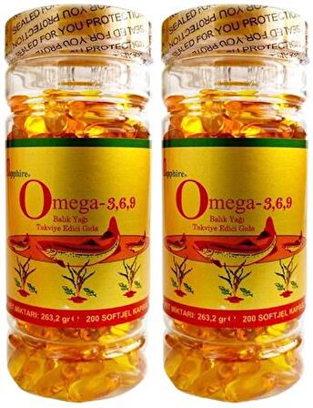 Sapphire Omega 3-6-9 1000 Mg 2x200 Softgel