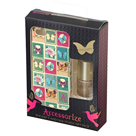 iPhone SE/5S/5 Accessorize Pul Desenli Ojeli Sert Kılıf 