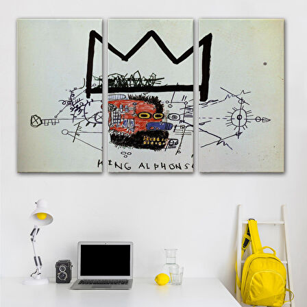 Jean Michel Basquiat'in Kral Alphonso İsimli Eseri Kanvas Tablo-5015