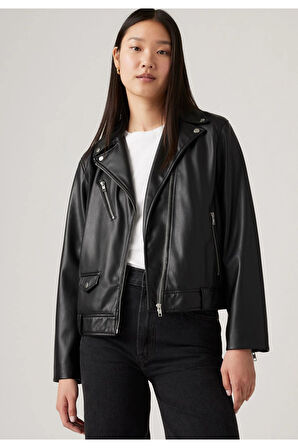 Levi's Kadın Fonksiyonel Kendal Moto Biker Deri Ceket - A9373-0000