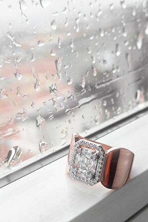 Baget Taşlı Gümüş Yüzük