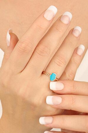 Turkuaz Mine Fatma Ana Eli Gümüş Yüzük