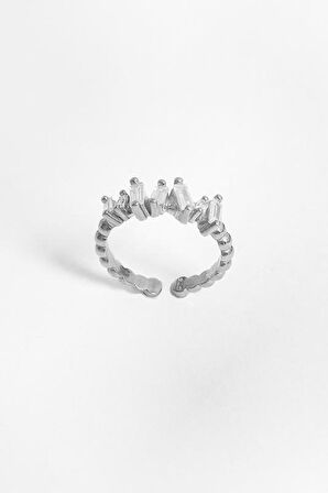 Baget Taşlı Gümüş Yüzük