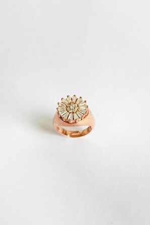 Baget Taşlı Oval Gümüş Yüzük