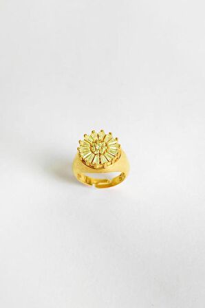 Baget Taşlı Oval Gümüş Yüzük