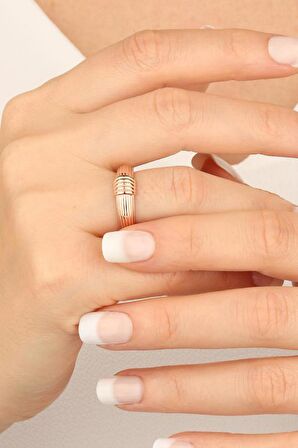 Taşsız Gümüş Şeritli Yüzük