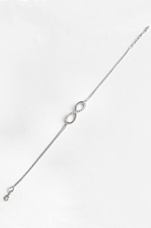 Yarısı Taşlı Sonszuluk Gümüş Bileklik