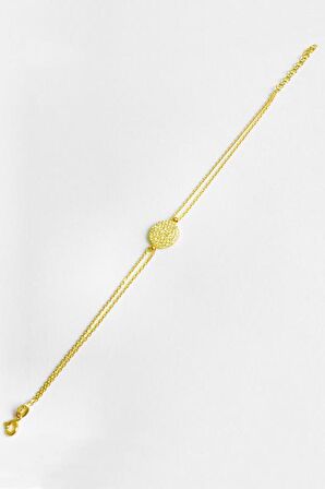 Beyaz Taşlı Yuvarlak Gümüş Bileklik