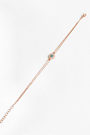 Ortası Turkuaz Papatya Gümüş Bileklik