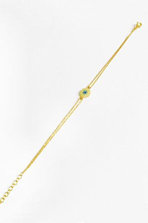 Ortası Turkuaz Papatya Gümüş Bileklik