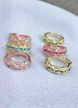 Mercan Baget Taşlı Gümüş Yüzük