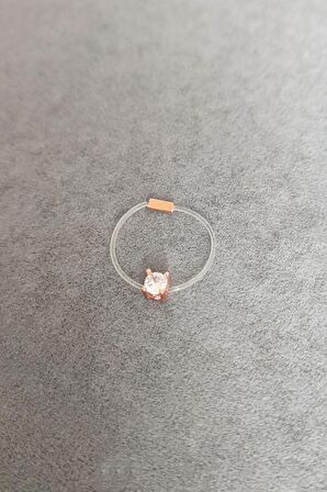 Kare Tek Taşlı Misinalı Gümüş Hayalet Yüzük