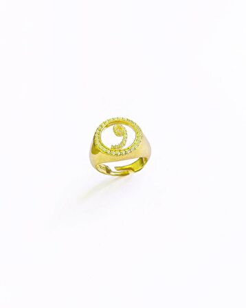 Arkası Şeffaf Arapça Harf Gümüş Yüzük