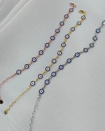 Klasik Nazar Boncuklu Gümüş Bileklik