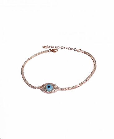 2 mm Suyolu Zincirli Opal Göz Gümüş Bileklik